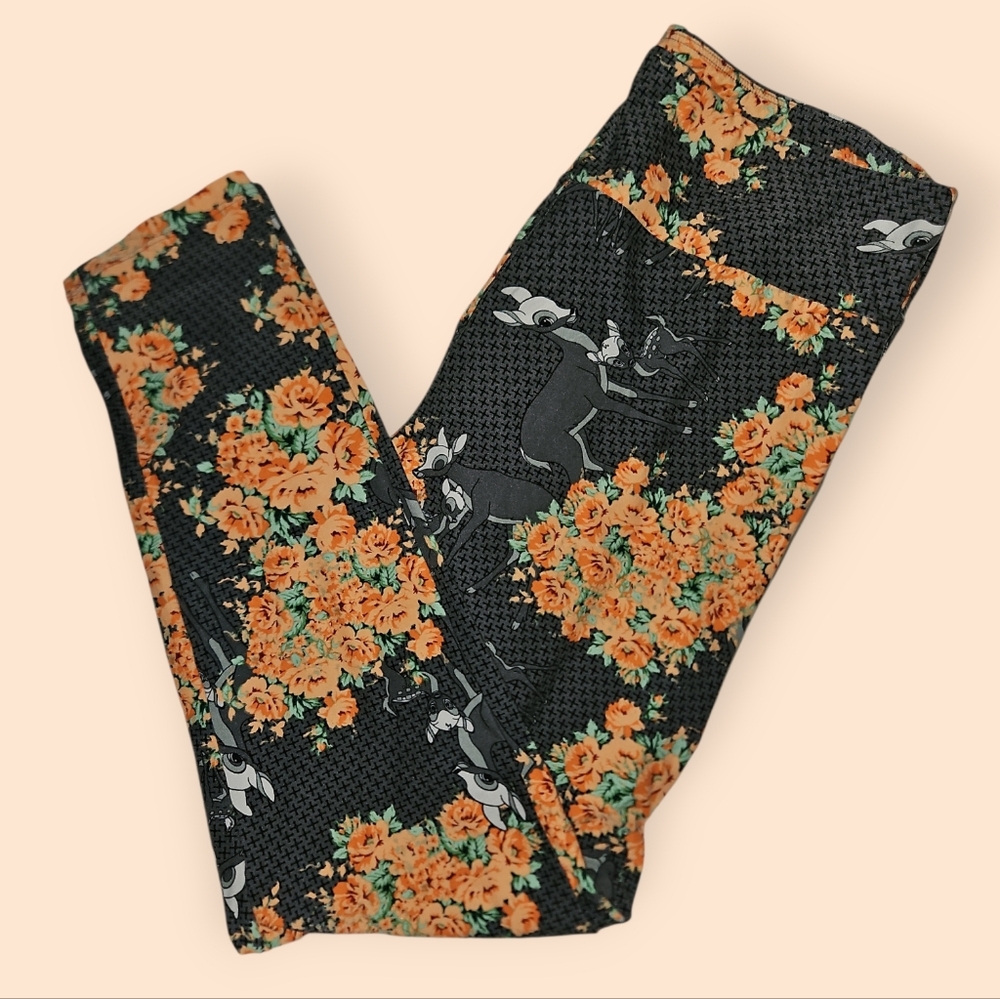 NWT Lularoe X Disney Bambi w/Mother Peach Floral Size TC 12-18